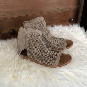 Free People Island Cruiser Woven Suede Sandals Womens 7